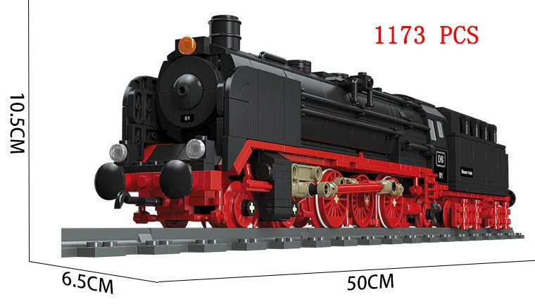 City Train Set Steam Bullet Vehicle Cargo Railway Station Model Building Blocks Brick Tracks Rail No Motor Kits Carriage Kid Toy - CADA BRICKS®