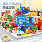 Architecture Street View House Building Blocks DIY Mini City Store Model Toys For Christmas Gifts