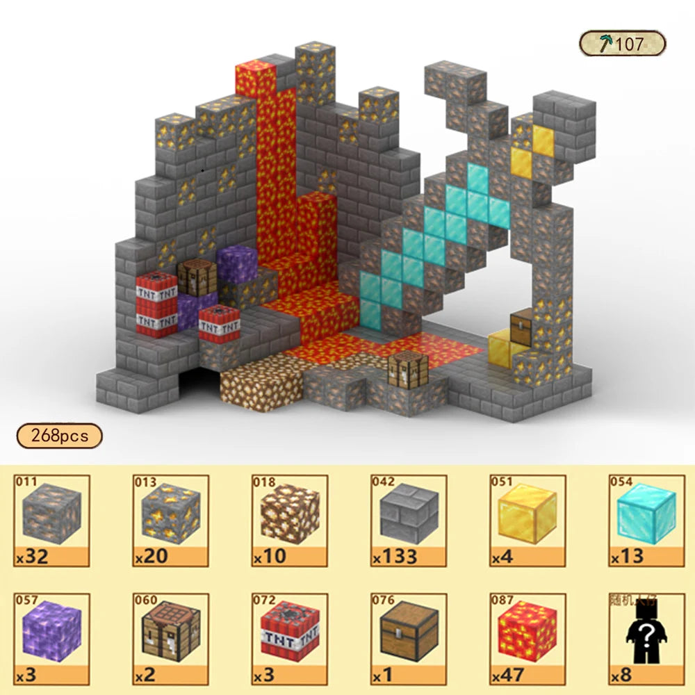 Magnetic Building Block Magnet Cube Mine World Set for Boy Girl Kid Age 3+ DIY Model Children STEM Sensory Toy Christmas Gift - CADA BRICKS®