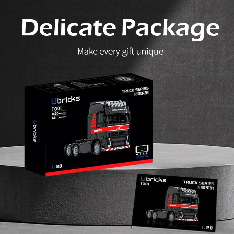 FH Truck 6X4 Tractor Heavy Duty RC Remote Control Engineering Vehicle Model Building Blocks Bricks Kits Toys Boy Christmas Gifts