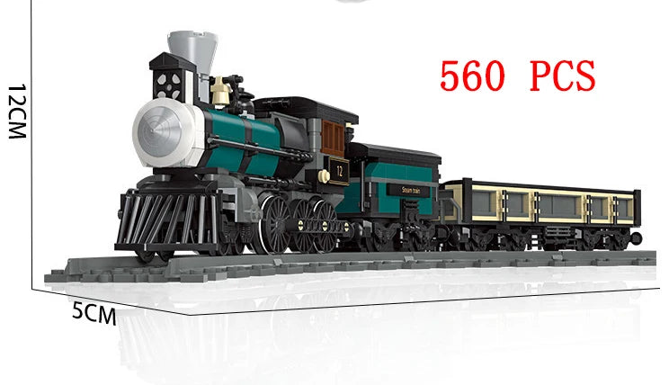 City Train Set Steam Bullet Vehicle Cargo Railway Station Model Building Blocks Brick Tracks Rail No Motor Kits Carriage Kid Toy - CADA BRICKS®