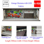 GFans NEW Model 1:64 Scale Diorama Car Garage Model With LED Lights Parking Lots City DIY Model Sets Collection Display Gifts