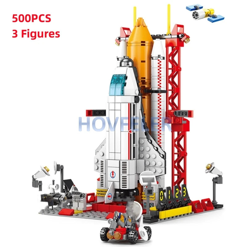 Space Astronaut Spaceman City Building Blocks Shuttle Satellite Rocket Space Station Saturn Figure Bricks Gift for Adult Man