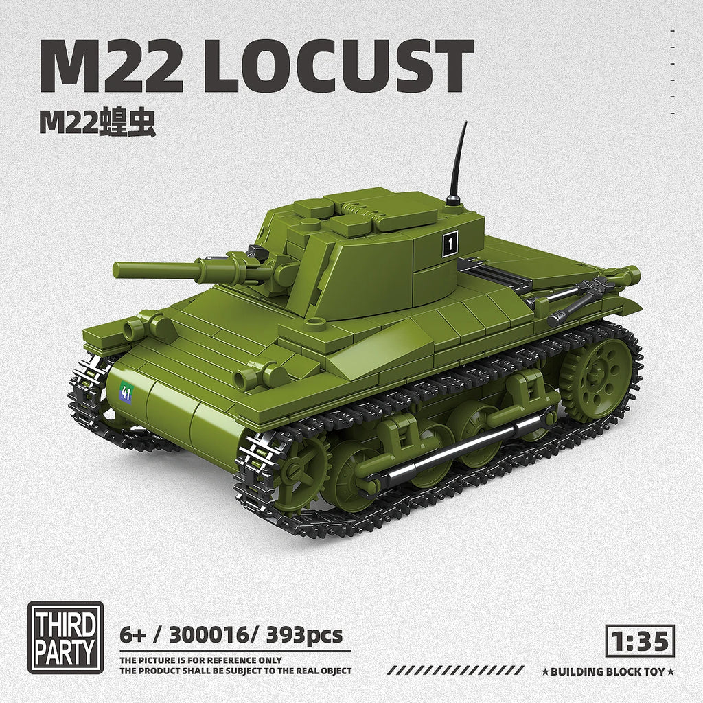 Military World War II tank Anti-tank gun M22 Locust Tank Building Blocks M6 Truck M3A1 Car Model Toys Bricks Toys For Kids Gifts