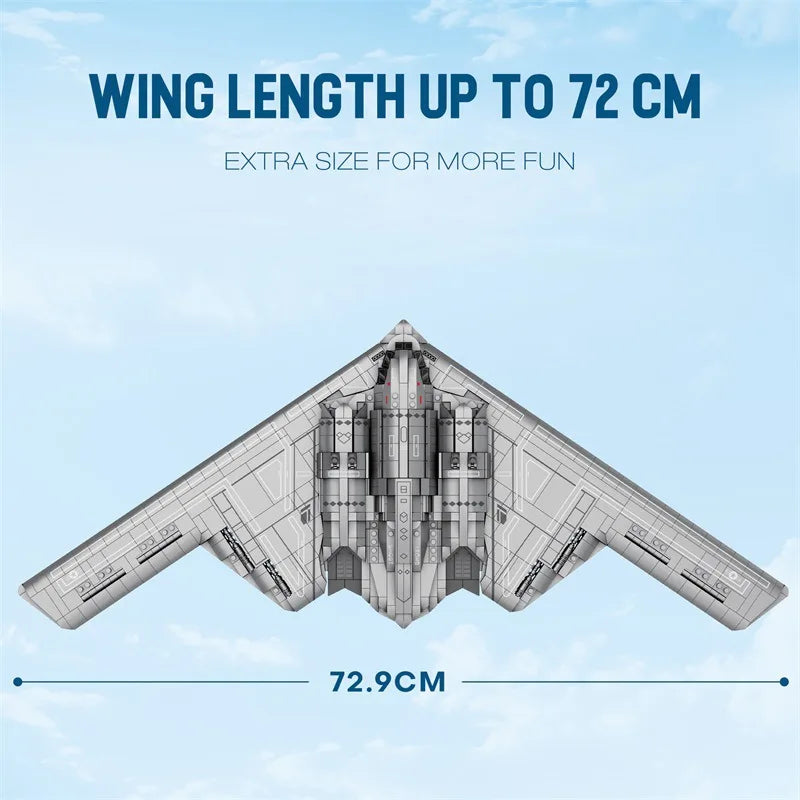Militaire Technische B2 Ghost Stealth Ghost Bomber Jager Bouwstenen Tweede Wereldoorlog WO2 Speciale Raket Modelstenen Kinderspeelgoed Jongens