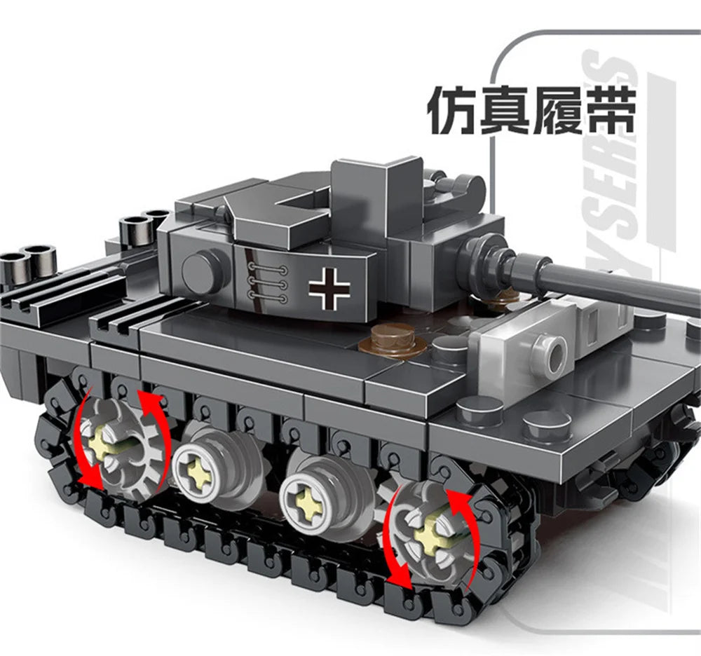 World War 2 WW2 Army Military Soldiers SAWT Soldiers The King Tiger Heavy Tank DIY Model Building Blocks Bricks Children'S Toys - CADA BRICKS®