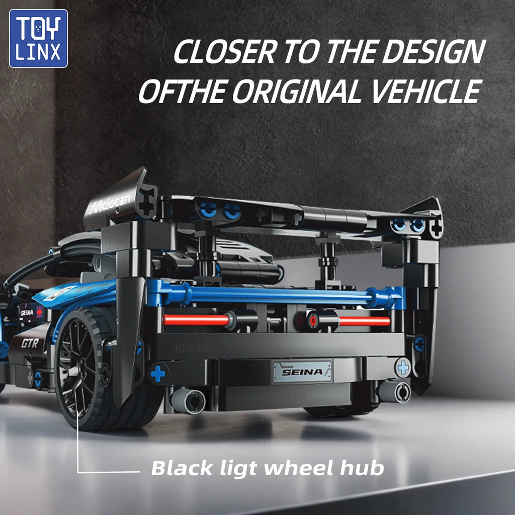 ToylinX 1/18 523 PCS Technical Mechanical Supercar Racing Racing Building Block Assembled Toy Car for Kids Boy Christmas Gifts