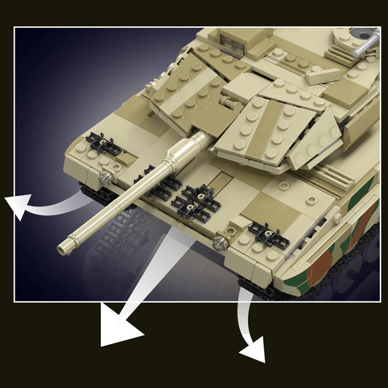 MOULD KING 20020 Germany Leopard 2 Main Battle Tank Technical Building Blocks Toys for Kids Birthday Gift