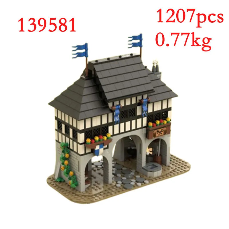 Spot MOC-134494 128617 137009 139581 etc. Medieval building houses Small particle assembly building blocks educational toy model