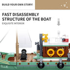 Fishing Boat Trawler Great White Shark Boat Building Blocks Pirate Ship Model Bricks Set With Mini Figures Kids DIY Toys Gifts