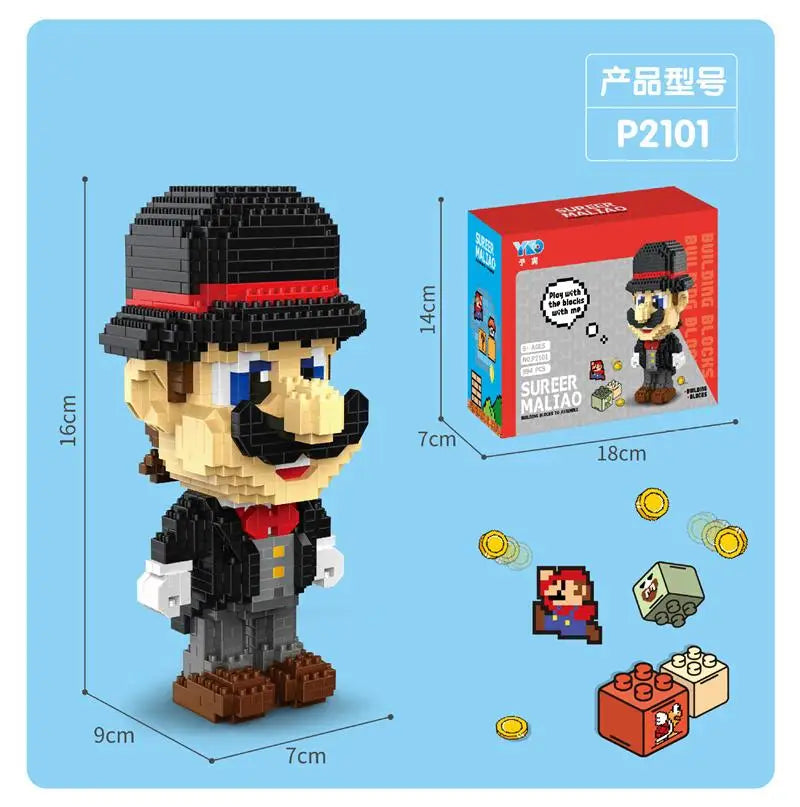 New Anime Mini Blocks Cute Cartoon Peach Luigi Building Bricks Toys for Children Present Bowser Valentine Girls Boy Juguetes - CADA BRICKS®