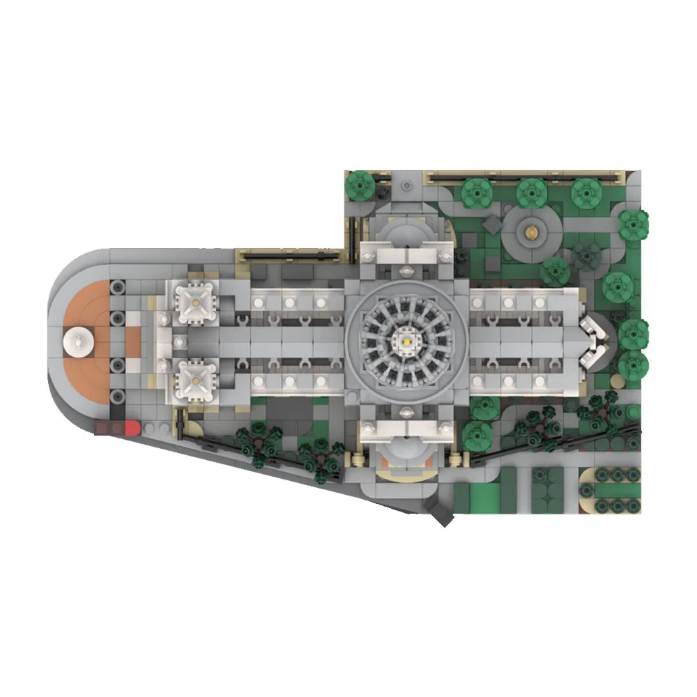 MOC Saint Paul's Cathedral 1:800 Building Blocks Famous Medieval Gothic Architectural Style Model Bricks Toys Gift