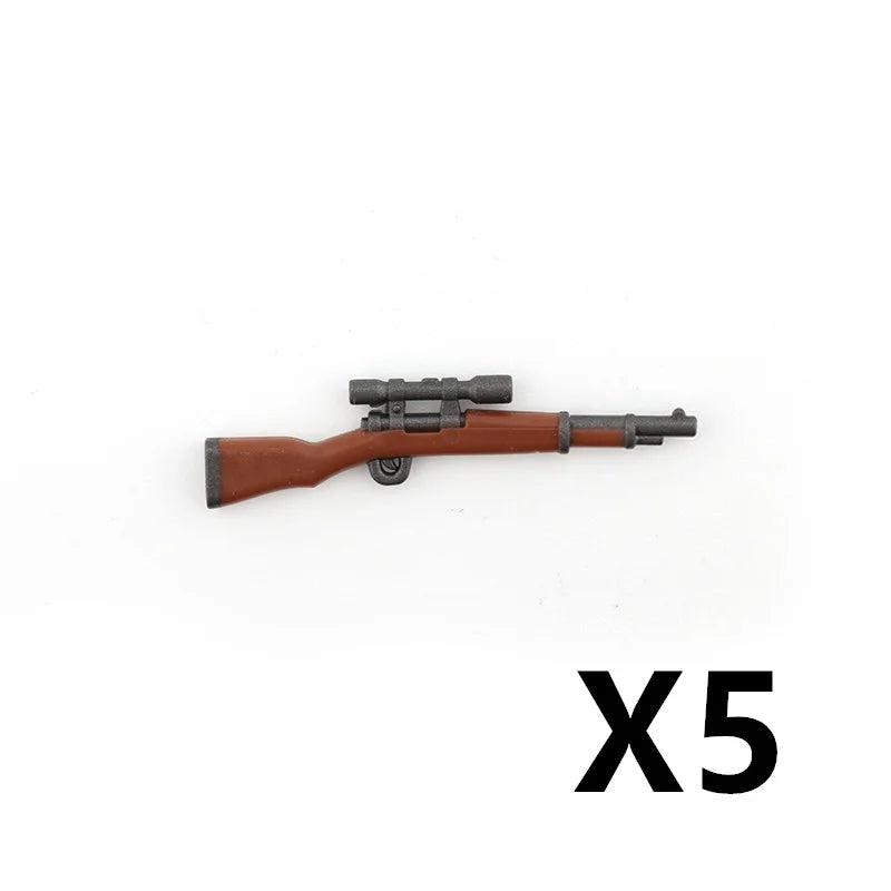 5/10 WW2 Soldier Weapons Building Block Two-color Printing Machine Rifle Submachine Sniper Guns Military Accessories Bricks C238 - CADA BRICKS®