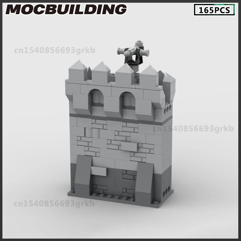 MOC Building Block Medieval Castle Tower Wall Gate Fortress Model Christmas Gifts Collection DIY Brick Assembling Toys Children
