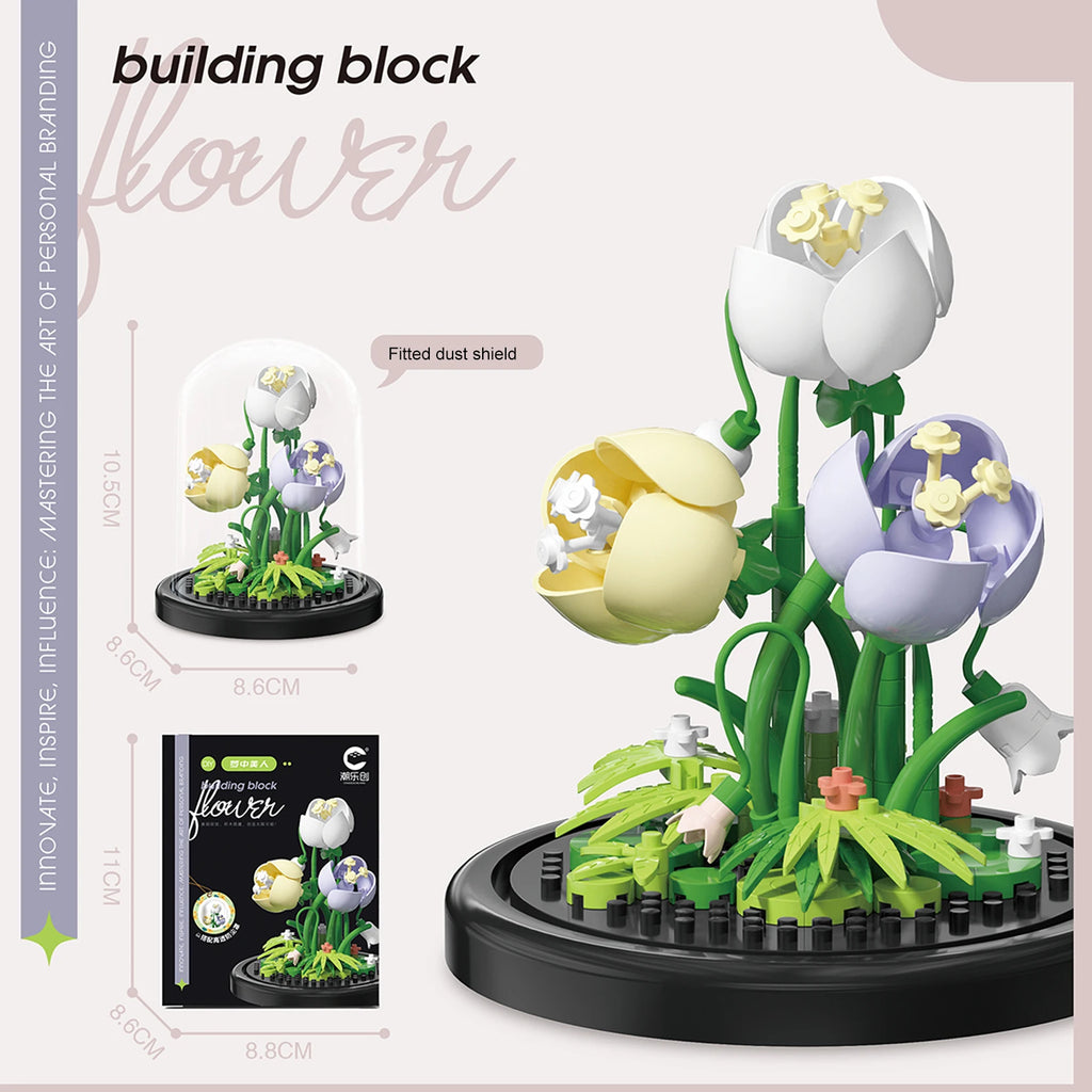 Diy Micro Flower Building Blocks Mini Bricks Particles Eternal Life Flowers Home Decoration Assembling Puzzle Toy Christmas Gift - CADA BRICKS®