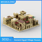 MOC Blocks Ancient Egypt Temple Village Diorama Modular Buildings DIY Assemble Bricks Architecture Display Collection Toys Gifts