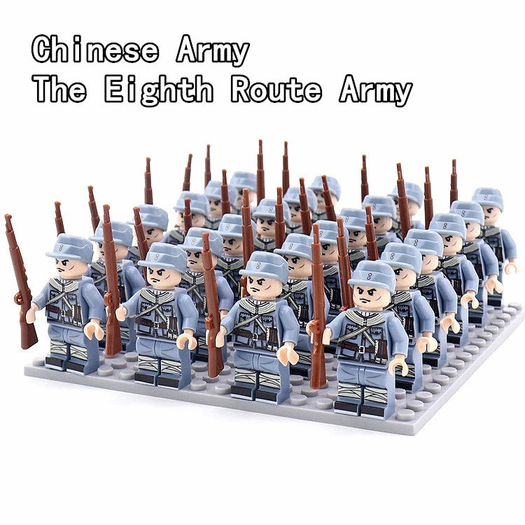 24pcs WW2 Military Army Soldier Soviet US UK German France Building Blocks Set Model Bricks Action Figures Weapon Toys Kids Gift - CADA BRICKS®
