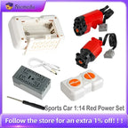 Sports Car Technological Block 1:14 Red Power Function L/Servo Motor Set With Remote Controller Moc Bricks DIY Parts Model Toys