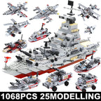 Navy War Chariot Ship Army Boat Plane Model Warships Building Blocks Compatible With Lego Construction Set for Boys Bricks Toys - CADA BRICKS®