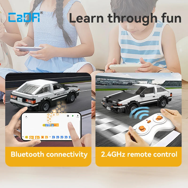 Cada 325Pcs City technical RC Drift Racing Car Building Blocks DIY Toyota AE86 Sports Car Bricks Gifts Toys For Children Gifts