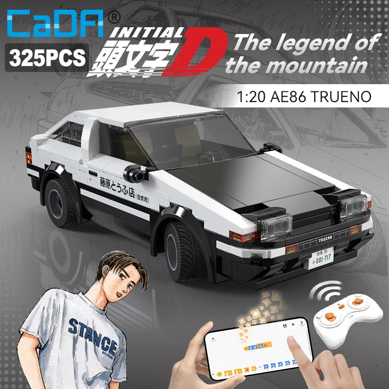 Cada 325Pcs City technical RC Drift Racing Car Building Blocks DIY Toyota AE86 Sports Car Bricks Gifts Toys For Children Gifts