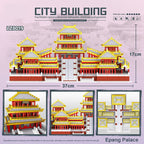 Chinese Historical Civilization Architecture Micro Diamond Block Snow Epang Palace Model Building Brick Toy Nanobrick Collection