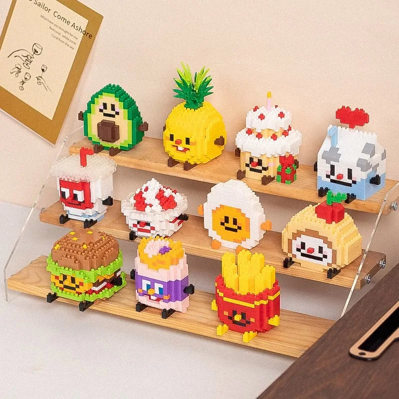 Food styling, mini building block toys, fruit stacking, desktop decora ...