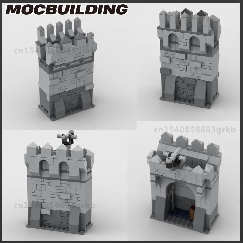 MOC Building Block Medieval Castle Tower Wall Gate Fortress Model Christmas Gifts Collection DIY Brick Assembling Toys Children