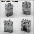 MOC Building Block Medieval Castle Tower Wall Gate Fortress Model Christmas Gifts Collection DIY Brick Assembling Toys Children