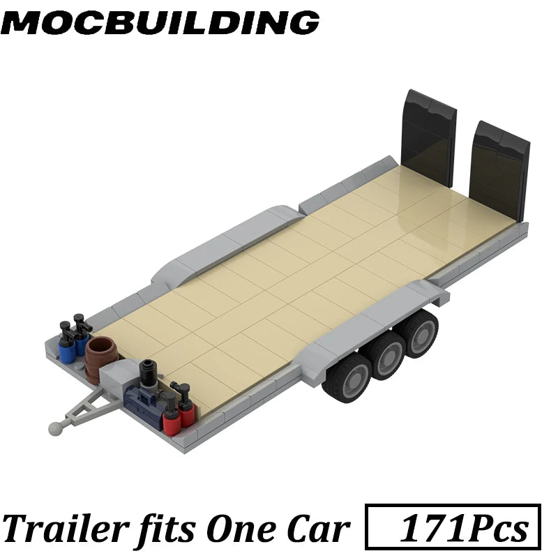 Universal Semi Trailer City Car Vehicle Truck Low Loader Model Display MOC Building Blocks Brick Gift for Kids
