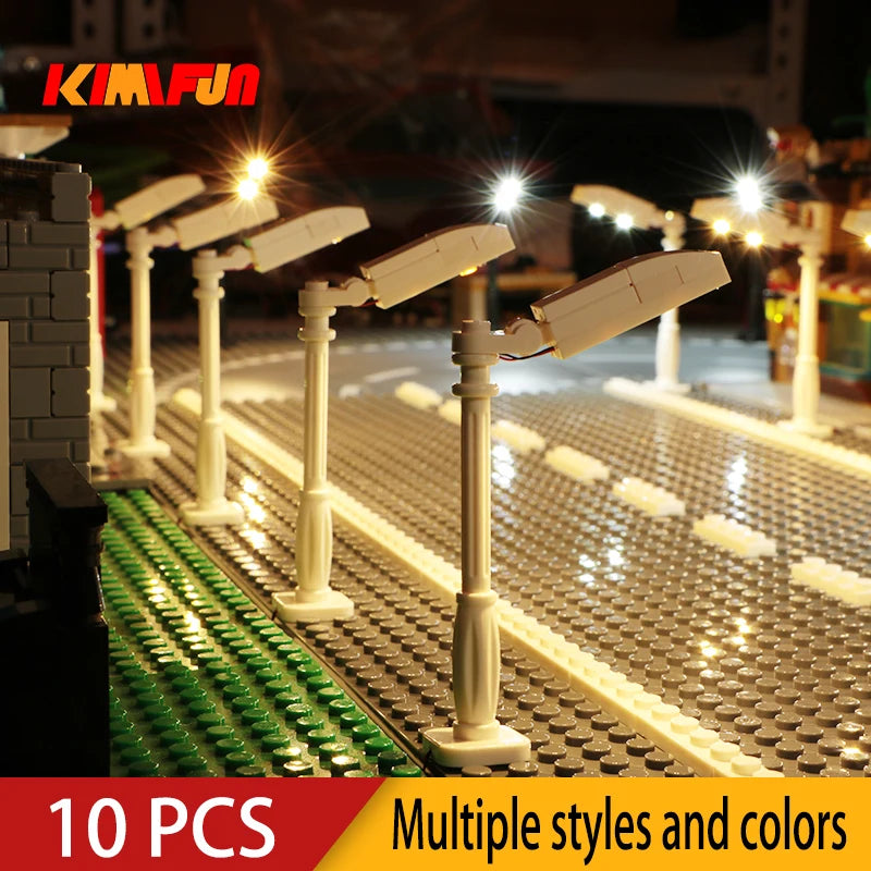 10PCS 0.8mm Pin RGB LED Building Blocks USB Lamp DIY Street Light City Electric Decorate 1X1 Brick Toy Compatible All Brands - CADA BRICKS®
