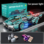 Blue V12 Block Roadster RC Tech Racing 1:14DIY Roadster building block assembly Block car toy birthday gift