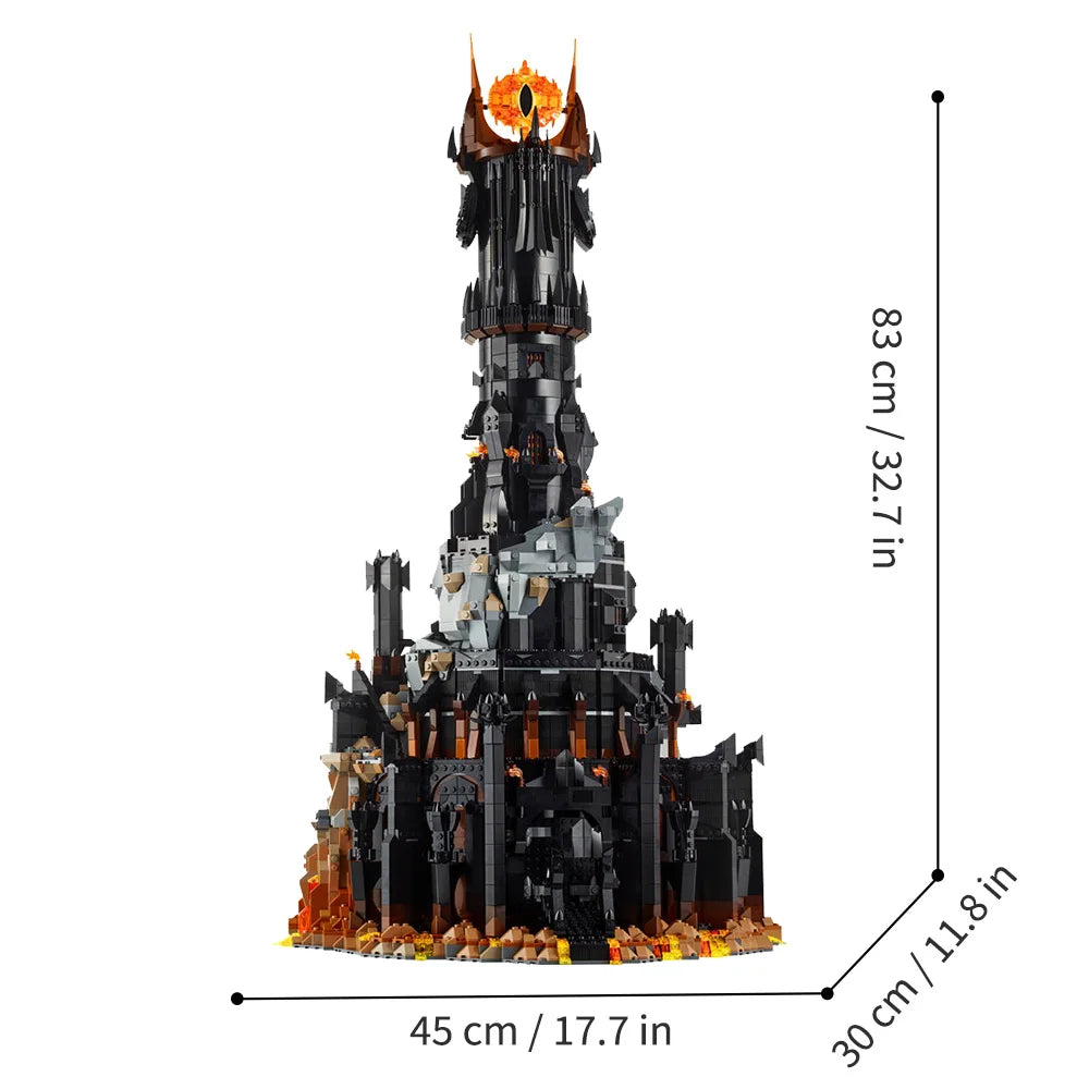 Black Tower Dark Model Building Blocks Kit Bricks Creative Icons MOC Brick Decor Toys For Kids Adult Collection Gifts 5471Pcs