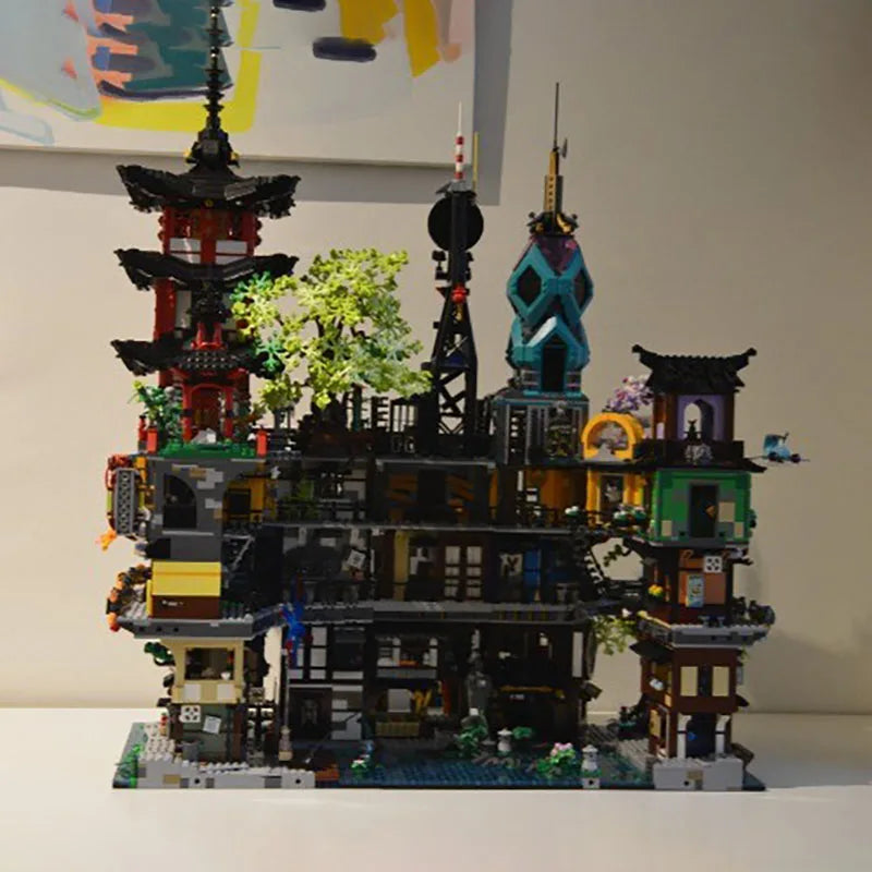 Moc Building Blocks City Retro Fantasy Architecture Model Ninja Tower Technology Module Building Blocks Toy DIY Set Assembly