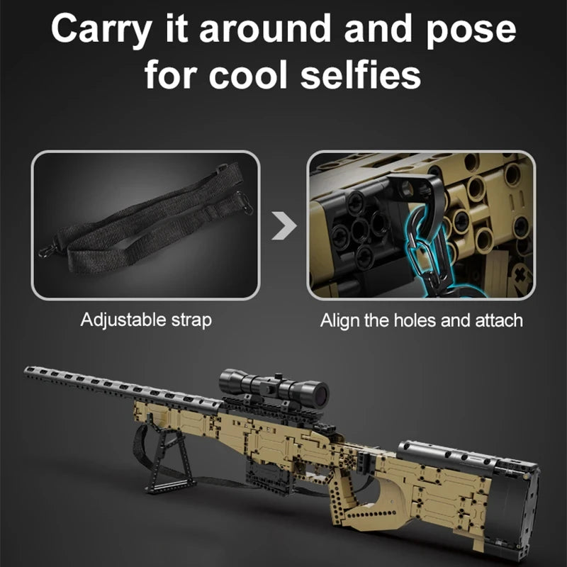 Cada 979Pcs City Technical  Police Military Weapon Sniper Rifle Building Blocks WW2 For Assault Rifle Bricks Toys for Kids Gifts - CADA BRICKS®