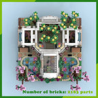 Botanisk hage urban arkitektur landskap MOC byggeklosser utstillingsmodell DIY klosser samlesett leker gaver 2183 deler