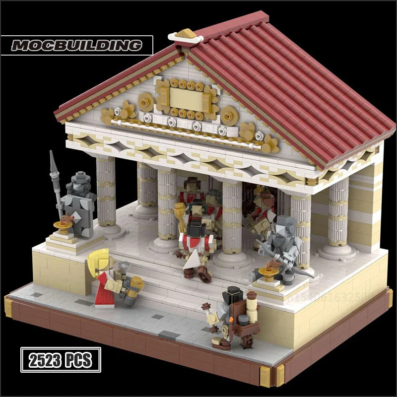 Ancient Roman Temple MOC Building Blocks Famous Castle Architecture City Street View Modular Brick Creative Collection Toys Gift