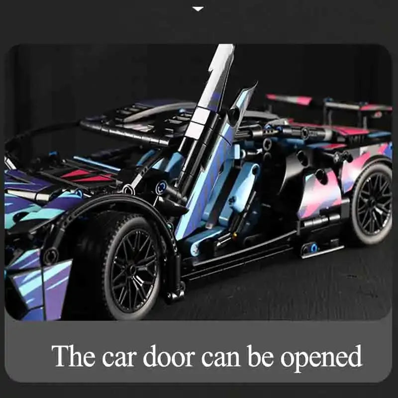 1314PCS Black Purple Lamborghinised Sian Sport Car Building Blocks Assemble Racing Vehicle Bricks Toys Birthday Gift For Kid Boy