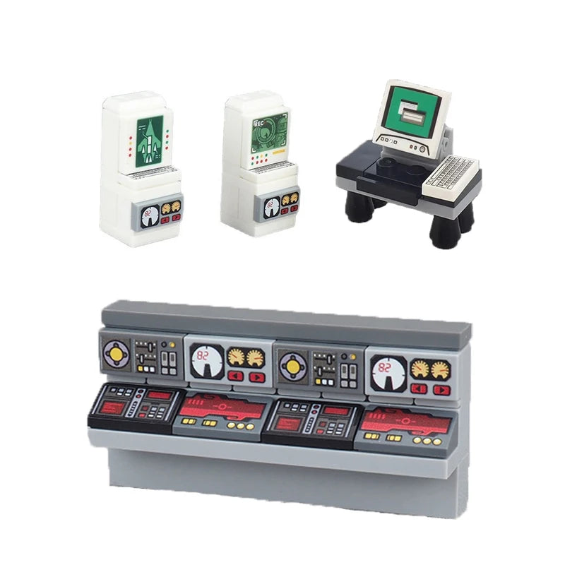 City Printed Accessories Building Blocks Computer Controller Monitor Keyboard Dashboard Mobile Phone Radio Mini Bricks Kids Toys - CADA BRICKS®