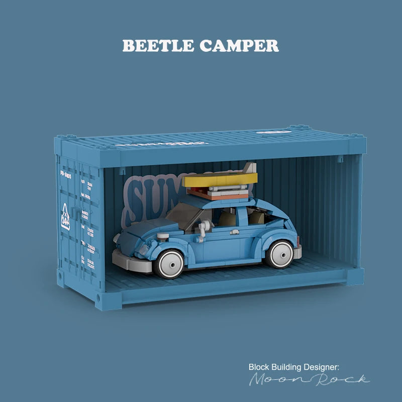 PB Creative City Retro Car Building Blocks T1 Campervan Beetle Camper Car Bricks Mini Camper Model Toys Kids Christmas Gifts