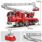 Simulation City Firefighter Rescue Engineering Vehicle Movable Building Block Fire Trucks Model Kit Childrens Assembled Toy Gift - CADA BRICKS®