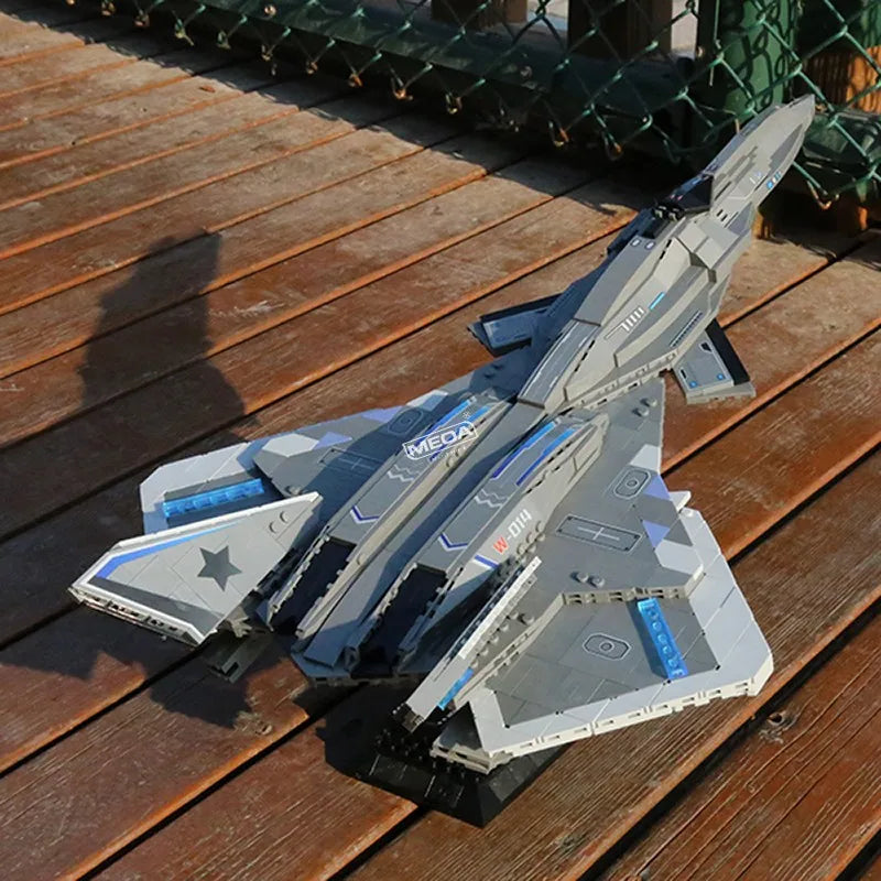 1226 Pcs F-22S Fighter Jet Building Block Set DIY Aircraft Bricks Toys Self-assemble Military Plane Model for Kids Gift ﻿