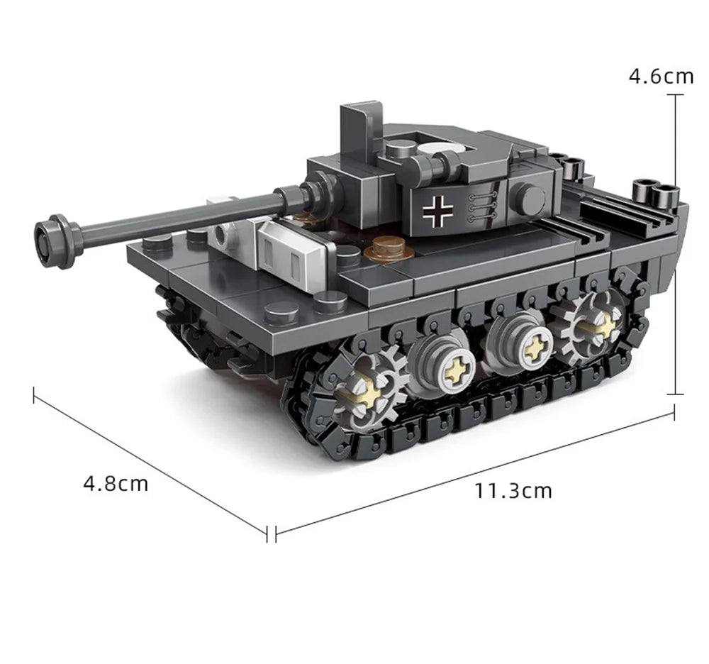 World War 2 WW2 Army Military Soldiers SAWT Soldiers The King Tiger Heavy Tank DIY Model Building Blocks Bricks Children'S Toys - CADA BRICKS®
