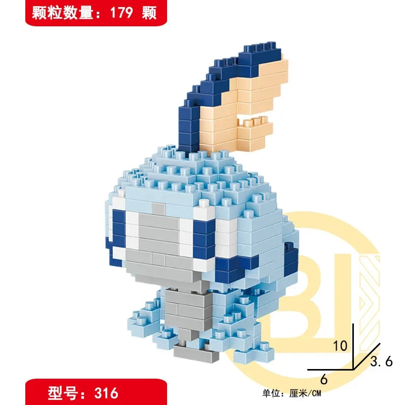 DIY Pokemon Blocks Small Cartoon Mini Building Block Pikachu Charizard Eevee Mewtwo Anime Assemble Action Model Dolls Toys
