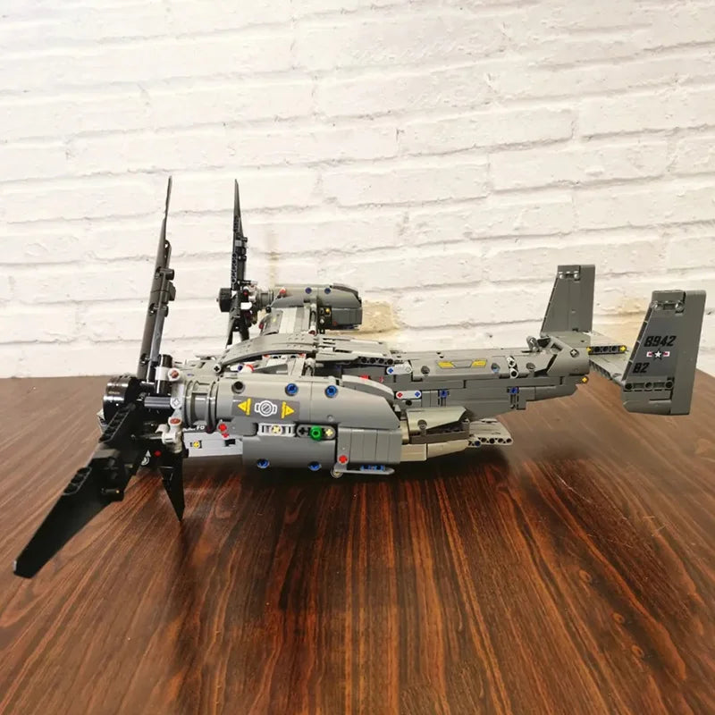 WW2 Technical Electric Osprey Transport Aircraft Building Blocks High-Tech Sets Military Fighter Bricks Boys Toys for Kids Gifts - CADA BRICKS®