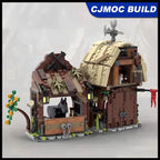 594-delig MOC Middeleeuwse Architectuur Stal Schuur Bouwsteen Modelset voor Jongenskamerdecoratie Creatief Speelgoed Cadeaus