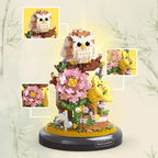 Flower Succulents Building Blocks Panda Owl Bonsai Tree Gardens Romantic Bricks Dust coverDIY Potted Plants Model Kids Kits Toys