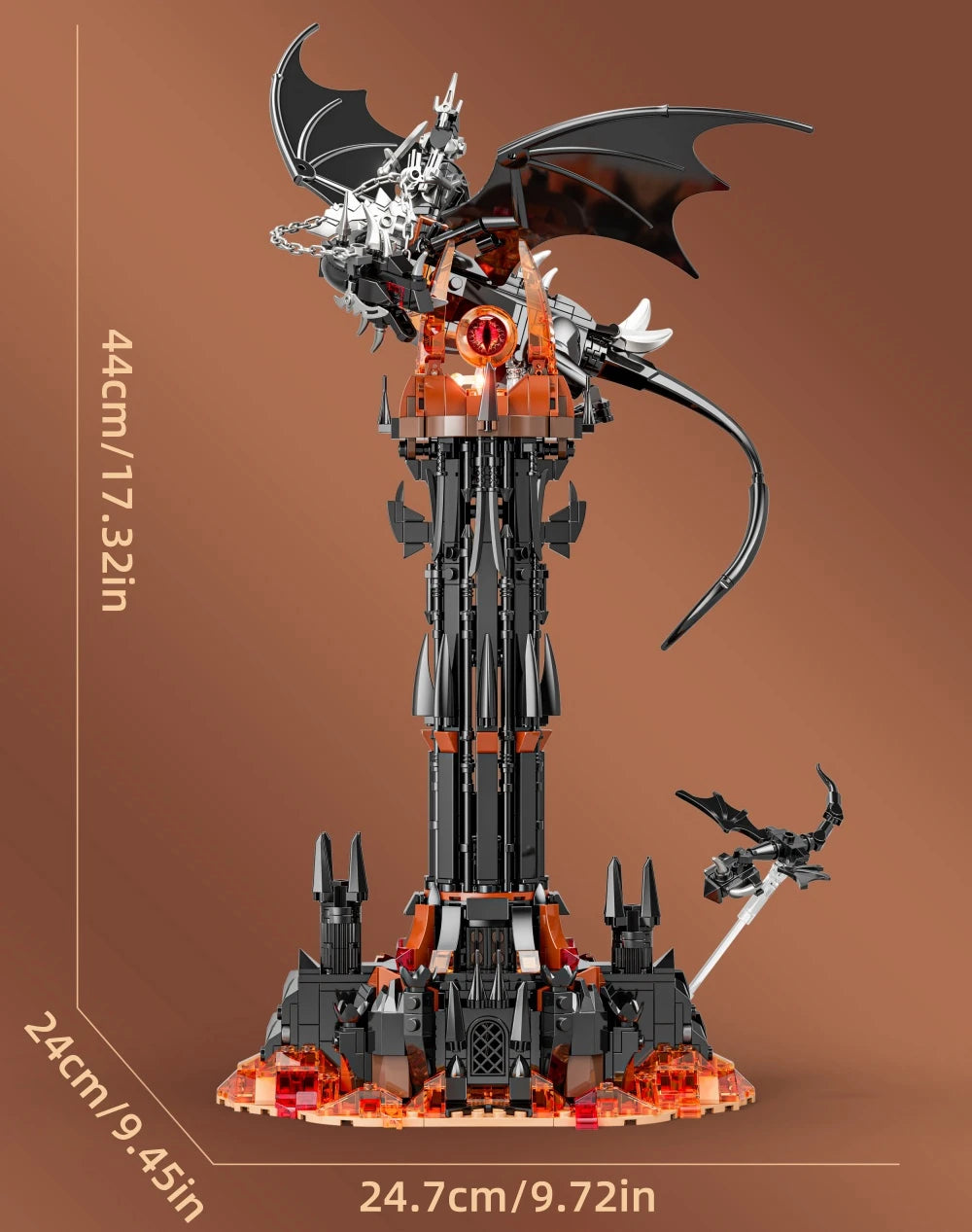 Moc-Lord Filmringen Model De Vallende Beest Magische Toren Bouwstenen Vesting Kasteel Creatief Samenstellen Bakstenen Speelgoed Cadeau Voor Kinderen