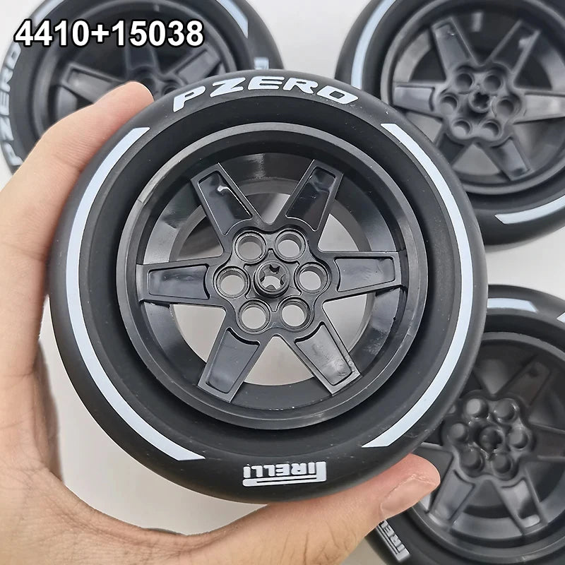 4410 Tenchnial Building Blocks F1 Car Tyre Wheels 15038 49294 Diy Accessories Compatible LEGO CADA 42171 42141 Scale 1:10 Car - CADA BRICKS®