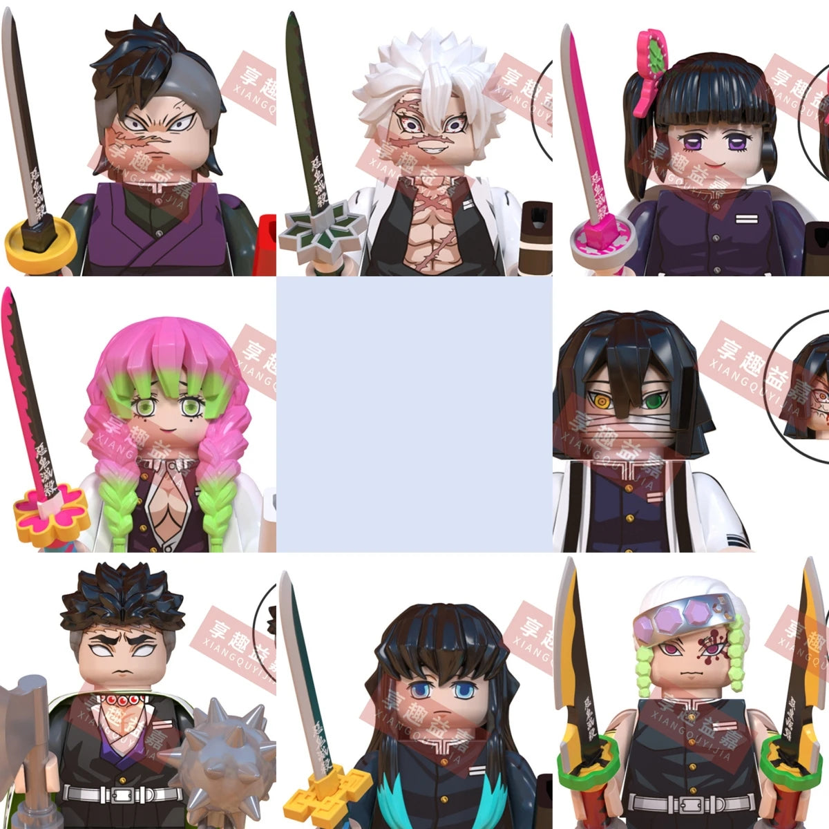 Inosuke Build WM blocks 6116 6137 6138 Demon Slayer Tanjirou Nezuko Inosuke Zenitsu ...